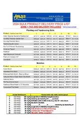 Bulk Deliveries Price Sheet